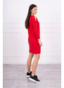 K-Fashion Šaty s grafikou a 3D hráškovou mašlí červené