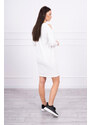 K-Fashion Šaty s grafickou a barevnou 3D mašlí ecru
