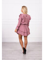 K-Fashion Šaty se svislými volány tmavě růžové