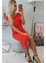 K-Fashion Asymetrické červené šaty