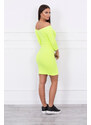 K-Fashion Pruhované vypasované šaty žluté neonové