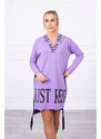 K-Fashion Šaty s kapucí a potiskem fialové