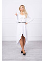K-Fashion Šaty s ozdobným páskem a nápisy bílé barvy