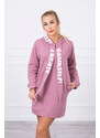 K-Fashion Oversize šaty s kapucí tmavě růžové