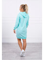 K-Fashion Šaty s kapucí v mátové barvě