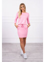 K-Fashion Světle růžové viskózové šaty se zavazováním v pase