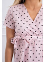 K-Fashion Pudrově růžové puntíkované šaty