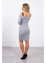 K-Fashion Šaty se širokými ramínky šedé