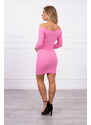 K-Fashion Pruhované přiléhavé šaty ve světle růžové barvě