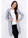 K-Fashion Šatová bunda s kapucí šedá melange