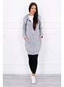 K-Fashion Šatová bunda s kapucí šedá melange