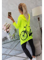 K-Fashion Mikina s potiskem kola žlutá neonová