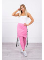 K-Fashion Kalhoty/oblek s nápisem selfie světle růžový