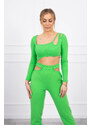 K-Fashion Sada s blůzou top zelená neonová