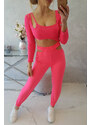 K-Fashion Sada s halenkou top růžová neonová