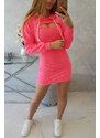 K-Fashion Šaty s mikinou růžové neonové