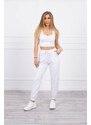 K-Fashion Bílý top+kalhoty