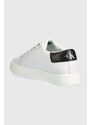 Kožené sneakers boty Calvin Klein Jeans CUPSOLE LACE UP LOW bílá barva, YM0YM00491