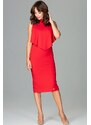LENITIF Šaty s lehkým pláštěm K480 Red Červená