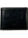 Tillberg Celokožená peněženka s jelenem černá 5278