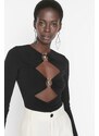 Trendyol Black Window/Cut Out Detailed Accessory Snaps Body