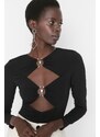 Trendyol Black Window/Cut Out Detailed Accessory Snaps Body