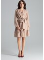 LENITIF Elegantní volánkové šaty Béžová