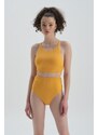 Dagi Yellow Halter Neck Bikini Top