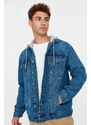 Trendyol Indigo Regular Fit Knitted Hooded Denim Jacket