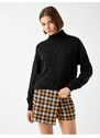 Koton Crop Sweater Rolák s dlouhým rukávem