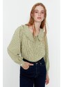 Trendyol Green Collar Detailed Woven Blouse