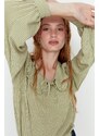 Trendyol Green Collar Detailed Woven Blouse