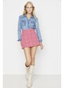Trendyol Pink Tweed Fabric Mini Woven Skirt