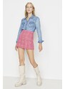 Trendyol Pink Tweed Fabric Mini Woven Skirt