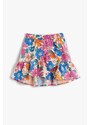 Koton Girls' Ecru Patterned Shorts &; Bermuda