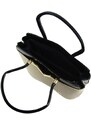 Barebag Elegantní lakovaná kabelka S482 černá-zlatá GROSSO