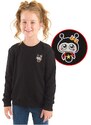 Denokids Ladybug Girls Black Sweatshirt