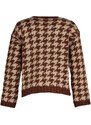 Trendyol hnědý vzorovaný pletený svetr