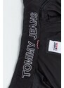 Péřová bunda Tommy Jeans pánská, černá barva, zimní