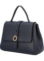 Delami Vera Pelle Luxusní dámská kožená kufříková kabelka do ruky Ella, tmavě modrá
