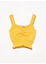 Dilvin Women's Orange Collar Pleated Straps Singlets.