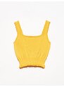 Dilvin Women's Orange Collar Pleated Straps Singlets.