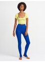 Dilvin 3666 "U" Neck Short Sleeve Crop Top-lime