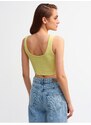 Dilvin Women's Yellow Tank Top with Pops and Buttons