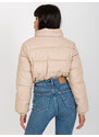 BASIC SVĚTLE BÉŽOVÁ ZKRÁCENÁ PROŠÍVANÁ CROP BUNDA -LIGHT BEIGE