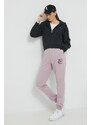 Kalhoty Fila dámské, růžová barva, hladké