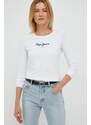 Tričko s dlouhým rukávem Pepe Jeans bílá barva