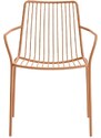 Pedrali Terakotově červená kovová zahradní židle Nolita 3656 s područkami