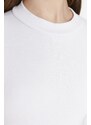 Trendyol White Slim Fitted Stand Collar Ribbed Flexible Knitted Body