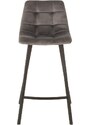 Šedá sametová barová židle J-line Morgy 69 cm